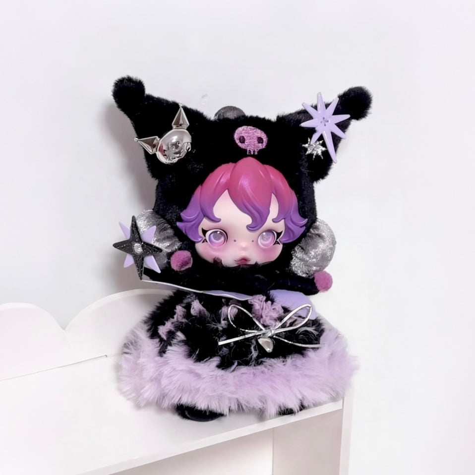 Skullpanda Handmade Clothes Set Outfit | Dreamy Fluffy Dresses (Black)