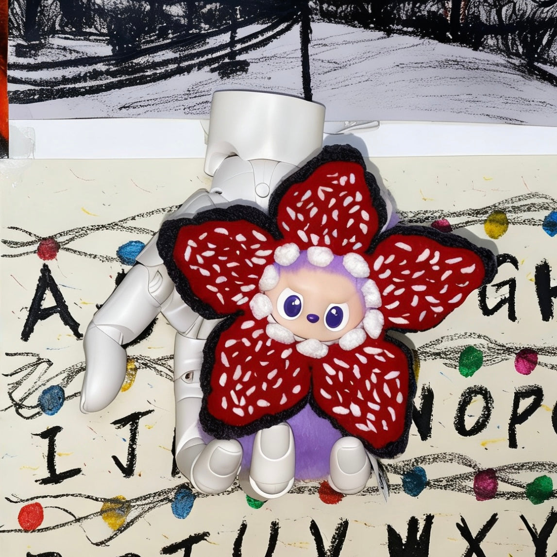 Handcrafted Clothes Stranger Things Demogorgon headpiece and the RUN alphabet light wall