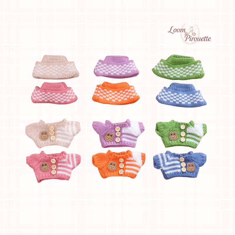 Doll Clothes DIY｜10cm/4inch Doll Christmas Swearter + Hat V2