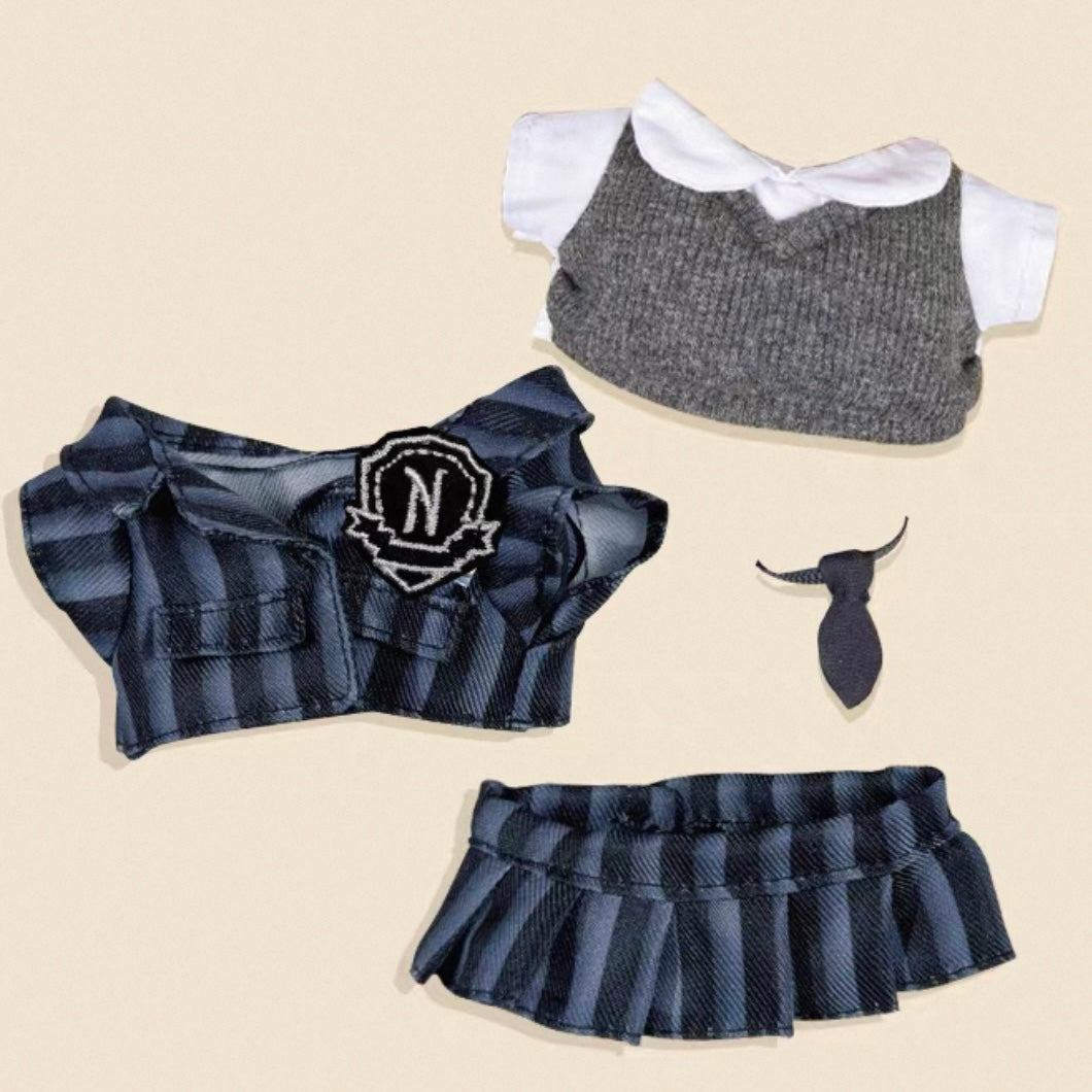 Skullpanda & Labubu Handmade Clothes Set Outfit | Wednesday Uniform