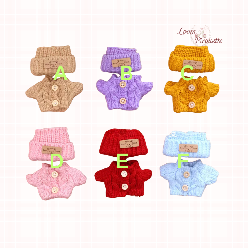 Doll Clothes DIY｜10cm/4inch Doll Christmas Swearter + Hat