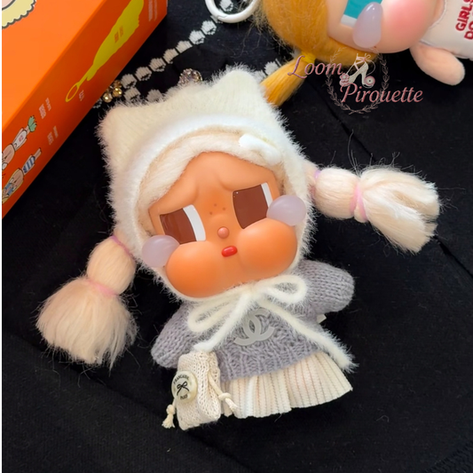 Crybaby Handmade Clothes Set Outfit | Chanel Sweater Set (Hat+Sweater+Dress+Bag)