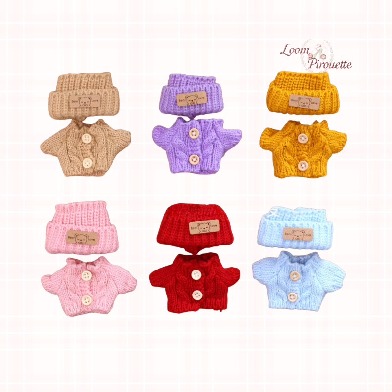 Doll Clothes DIY｜10cm/4inch Doll Christmas Swearter + Hat