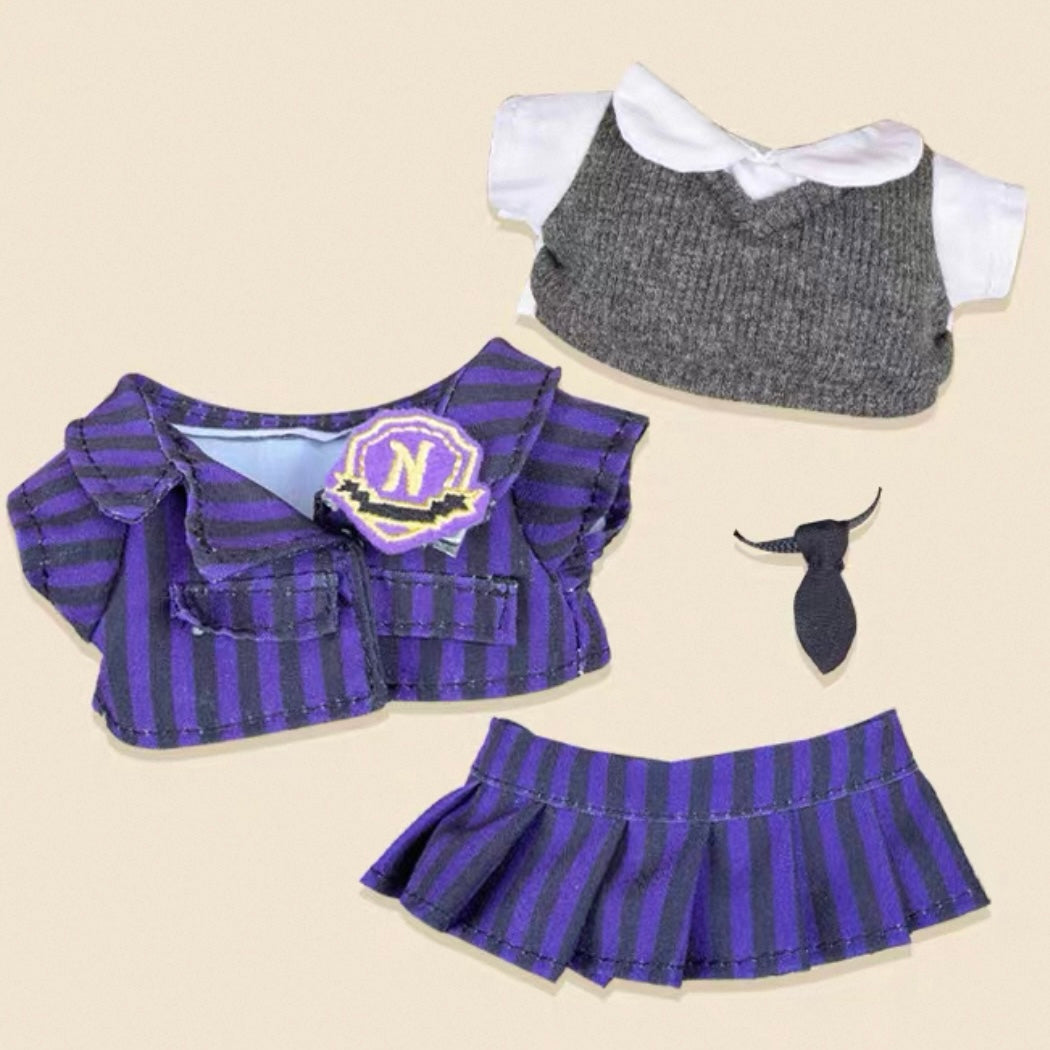 Skullpanda & Labubu Handmade Clothes Set Outfit | Wednesday Uniform