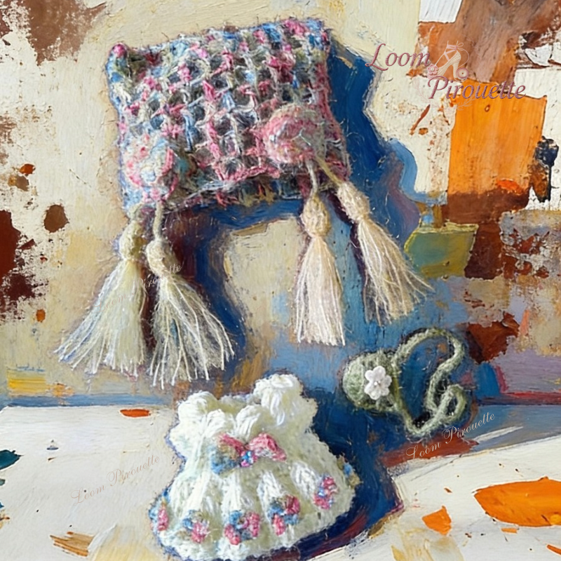 Skullpanda Handmade Clothes Set Outfit | Kitten Ear Rustic Floral Skirt Set