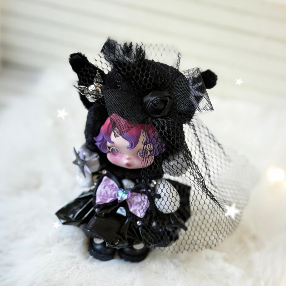 Skullpanda Handmade Clothes Set Outfit | Kuromi  Elegant Masked Skirt Set
