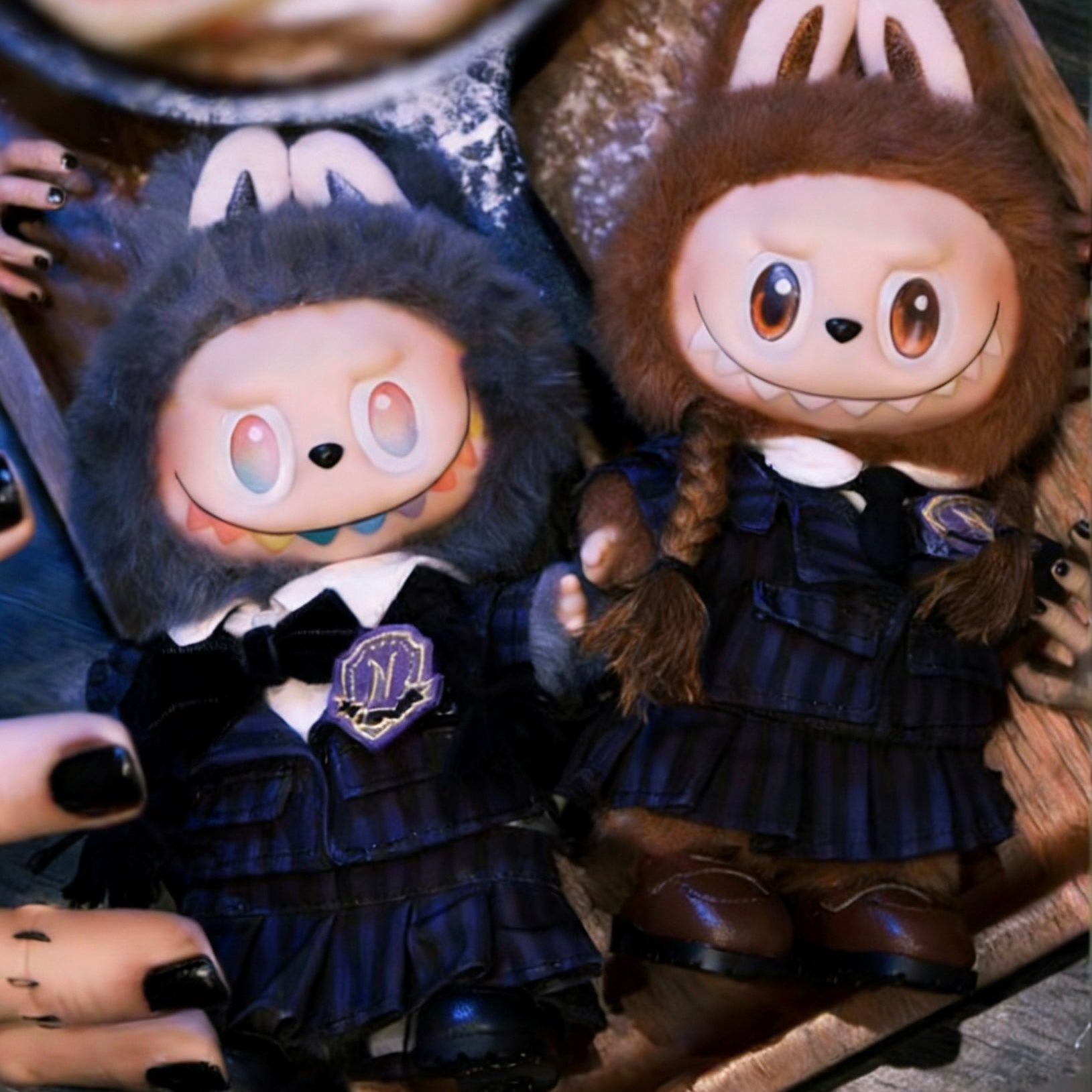 Skullpanda & Labubu Handmade Clothes Set Outfit | Wednesday Uniform