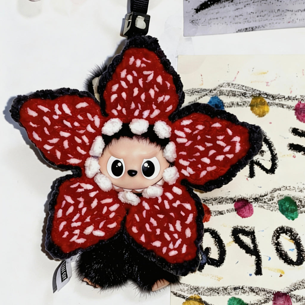 Handcrafted Stranger Things Demogorgon headpiece and the RUN alphabet light wall｜suitable for Labubu and Skullpanda