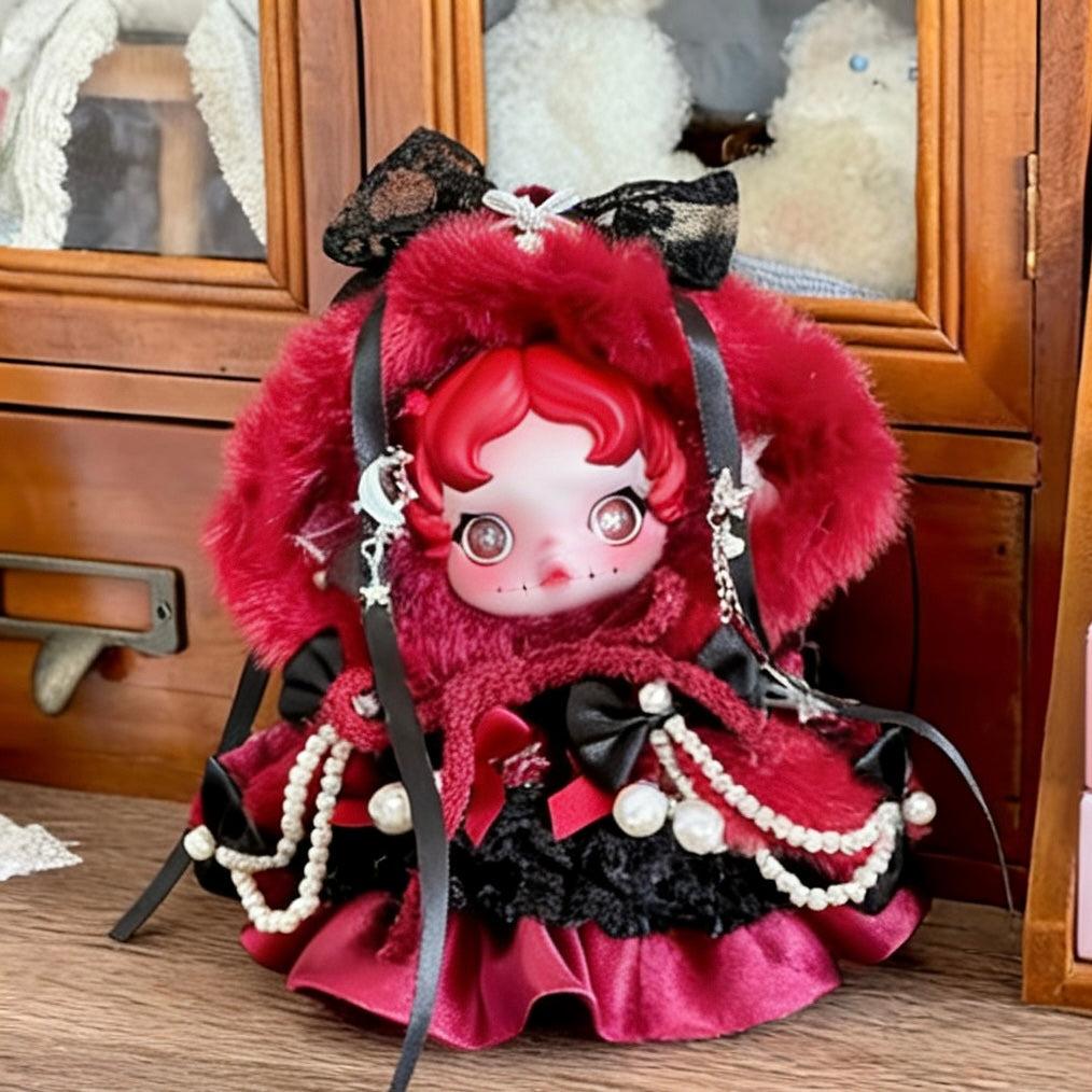 Doll Designer Handmade Clothes Set Outfit | Luxury Red Magic Ensemble, Heavy Preal and Silk Made