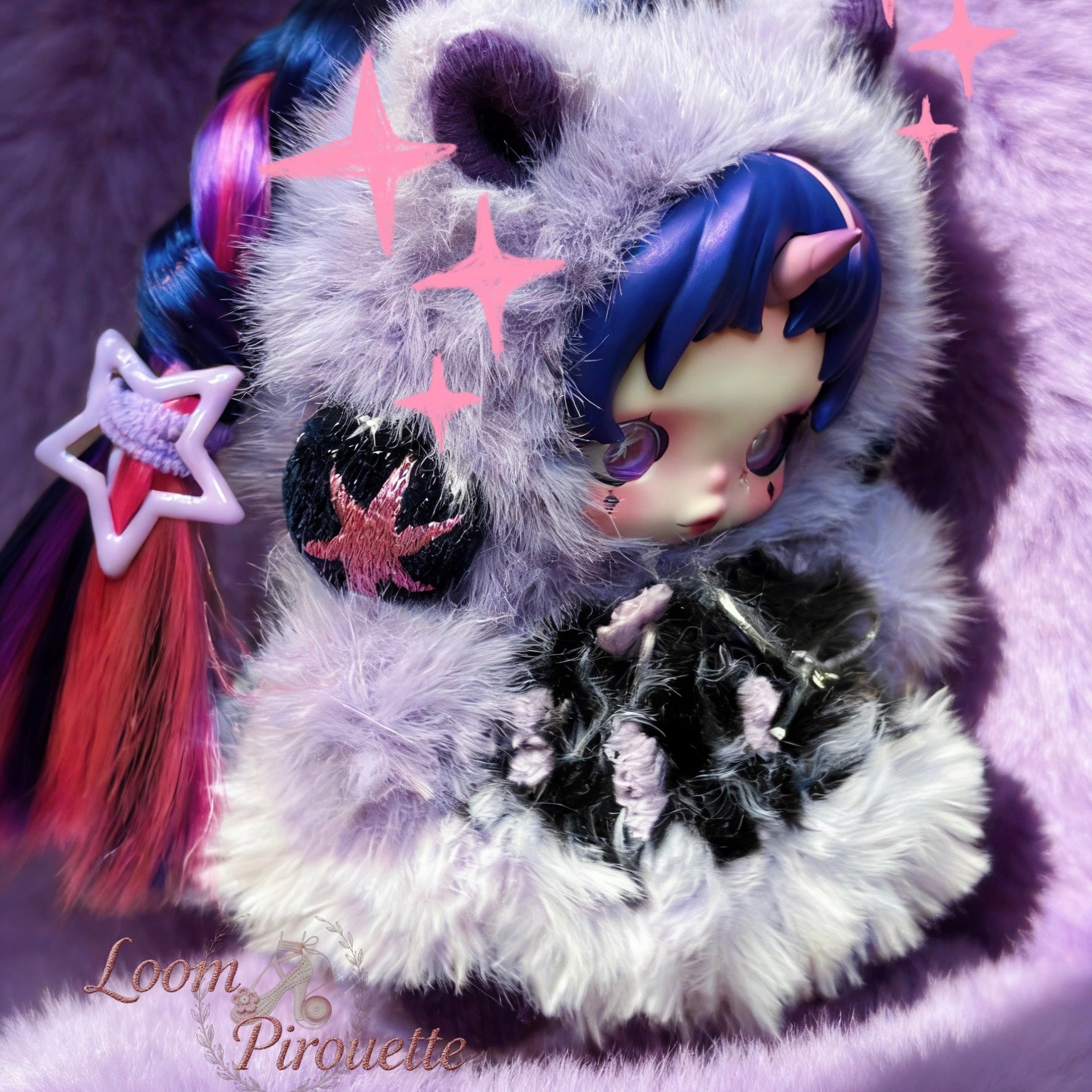 Skullpanda Handmade Clothes Set Outfit | Dreamy Fluffy Dresses (Black)