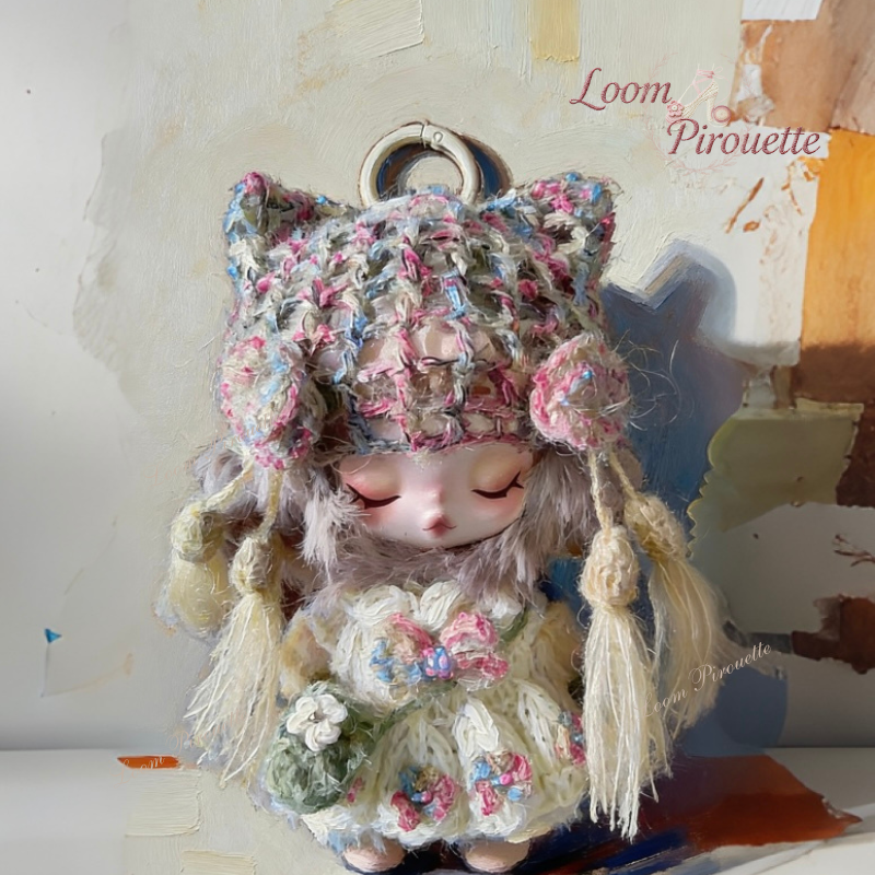 Skullpanda Handmade Clothes Set Outfit | Kitten Ear Rustic Floral Skirt Set