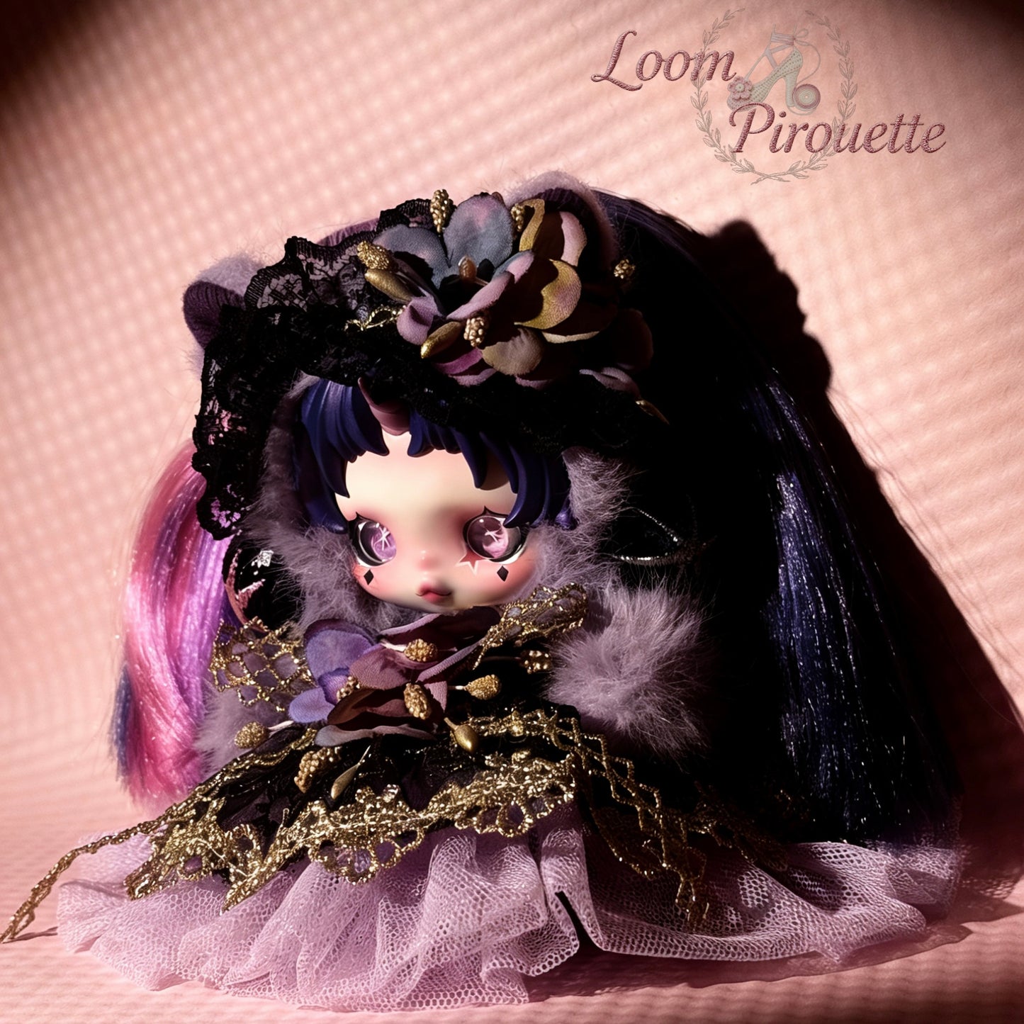 Skullpanda Handmade Clothes Set Outfit | Purple Noble Dress