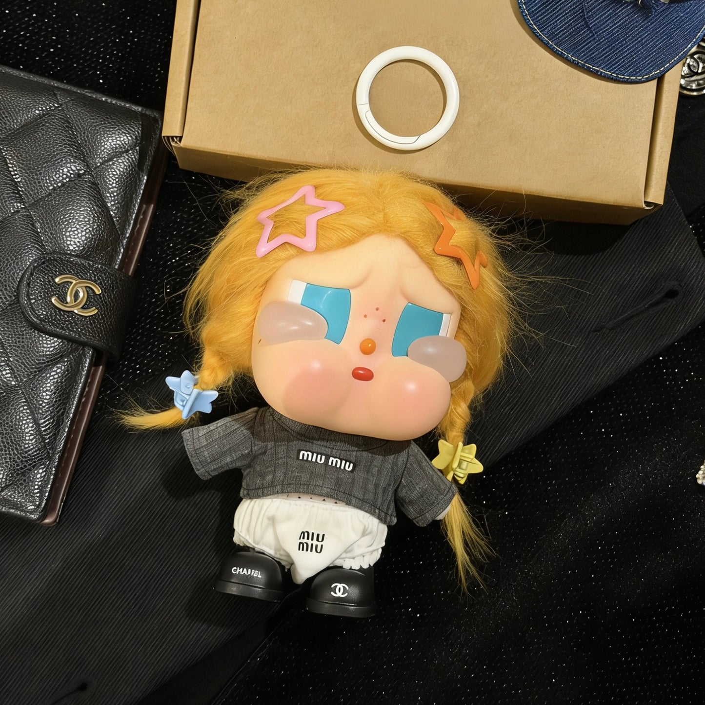 Crybaby Handmade Clothes Set Outfit | Miu Miu Top + Pants + Chanel Shoes+Hair Clips