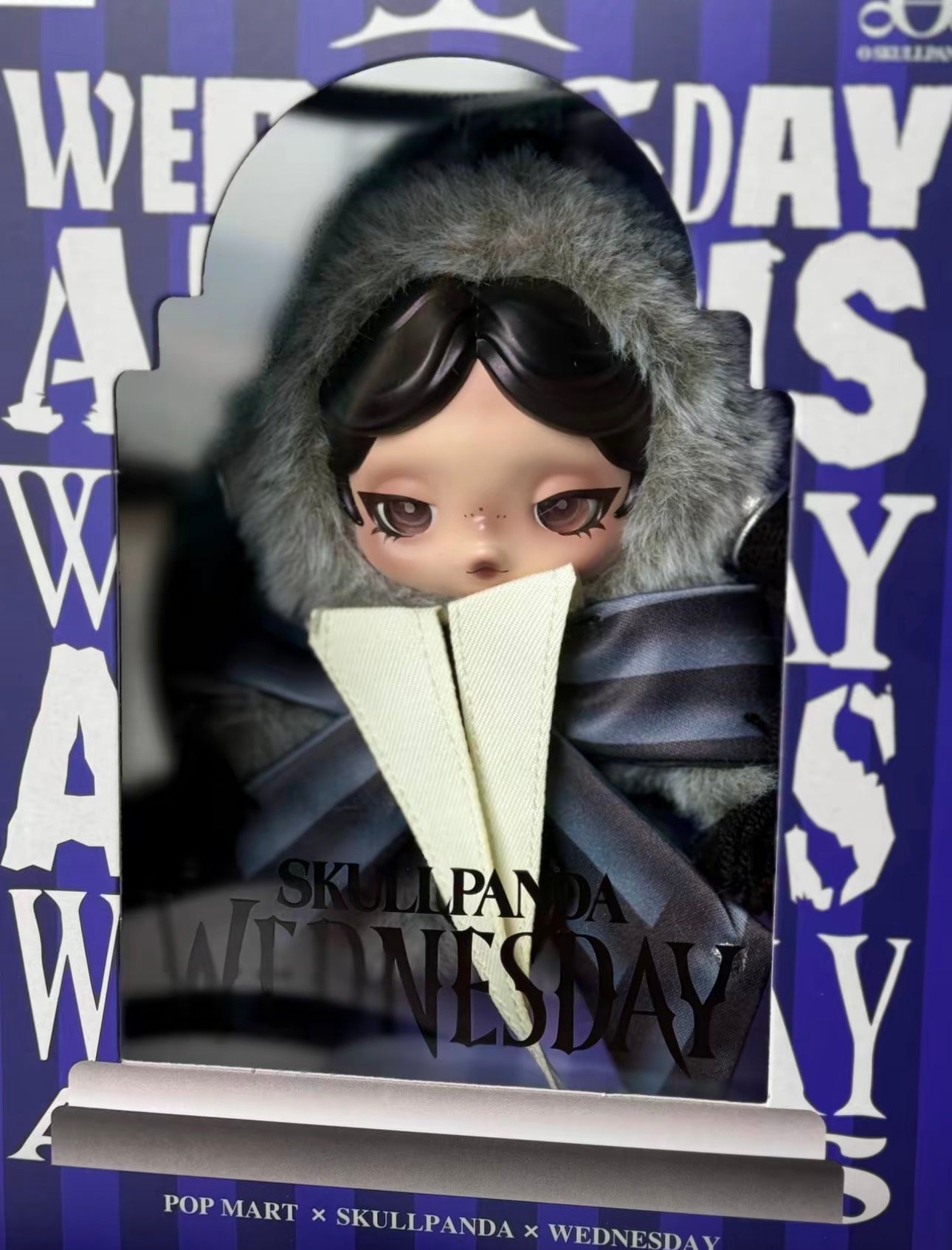 POP MART SKULLPANDA × Wednesday Plush(Nevermore Academy Uniform Version)