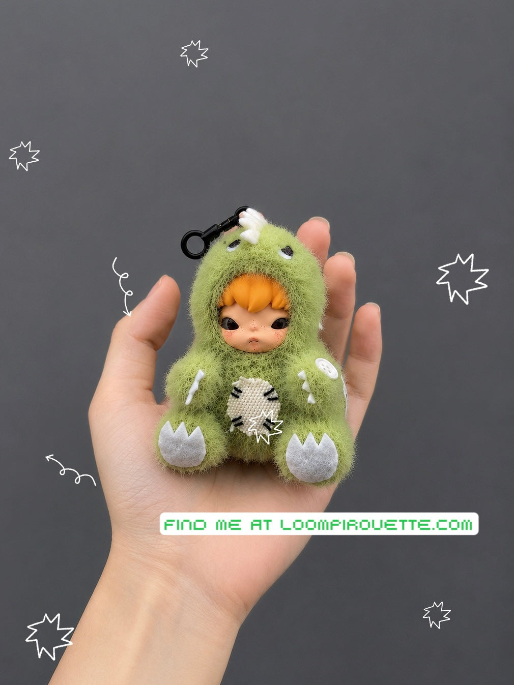 Custom Hirono Bag Charm｜10cm Hirono (incl. doll) WYSIWYG Singapore Dino