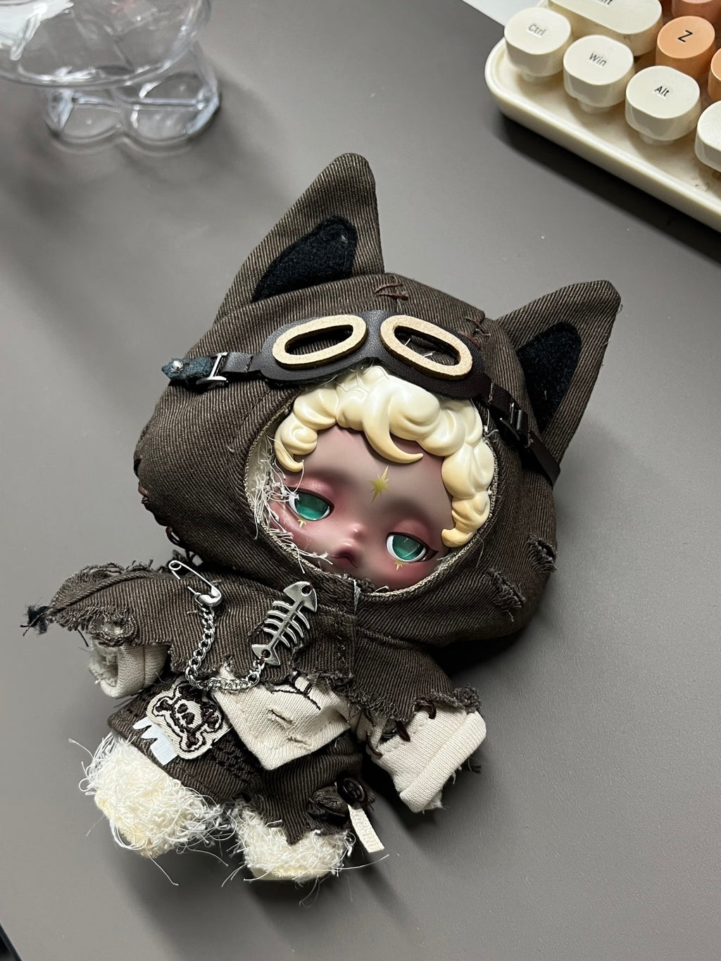 Skullpanda Handmade Clothes Set Outfit | Desert Wolf Hood Set