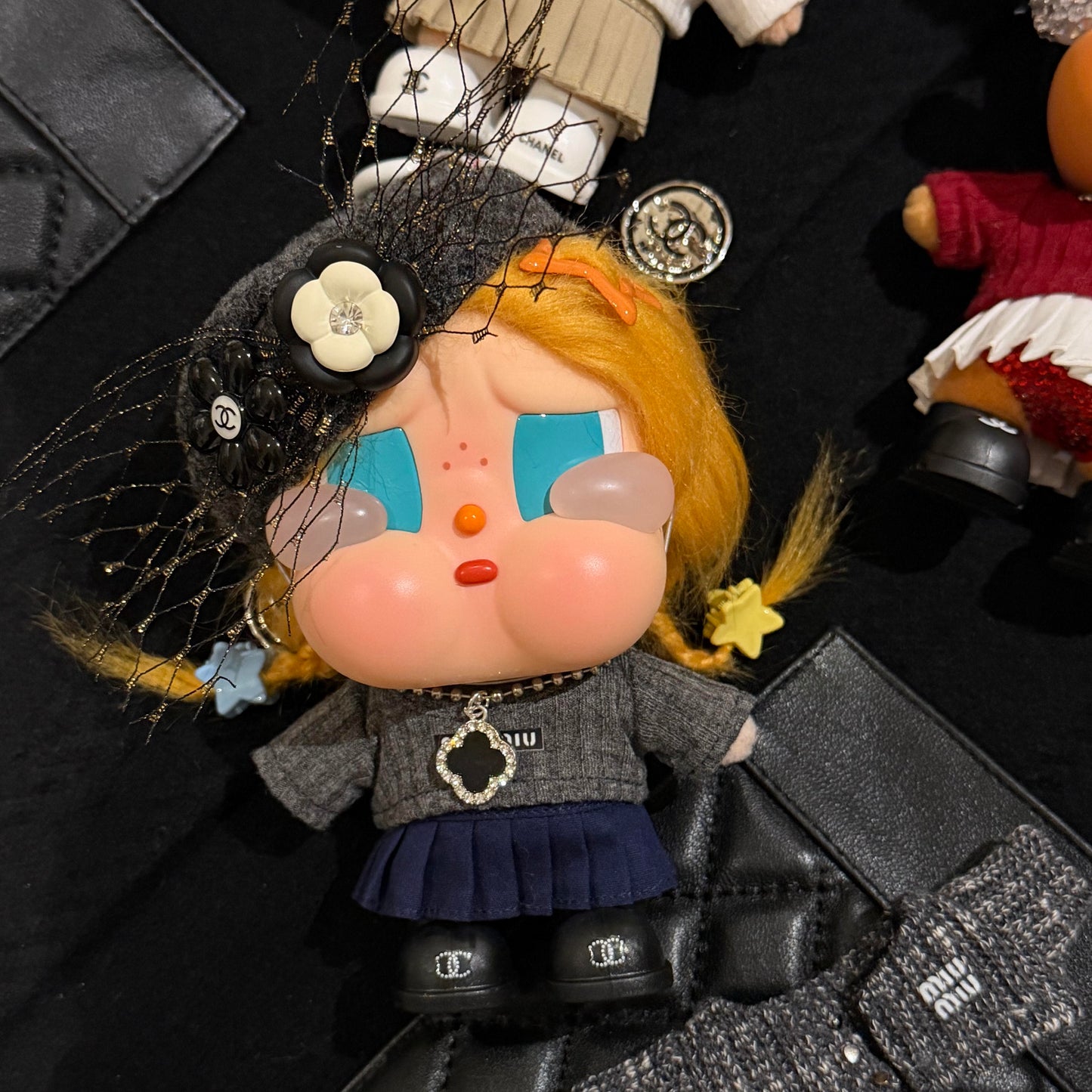 Crybaby Handmade Clothes Set Outfit | Miu Miu Top + Skirt + Chanel Hat+ Shoes + VCA Necklace