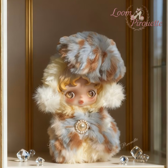 Skullpanda Handmade Clothes Set Outfit | Luxury color-block fur