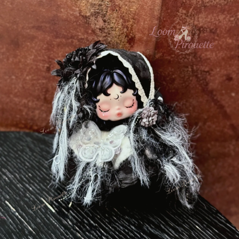 Doll Designer Handmade Clothes Set Outfit | Black Coral Rose Set