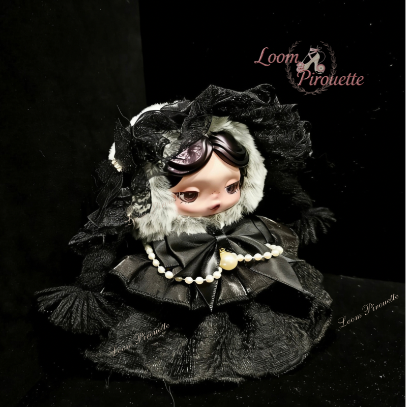 Skullpanda Handmade Clothes Set Outfit | Black Lace
