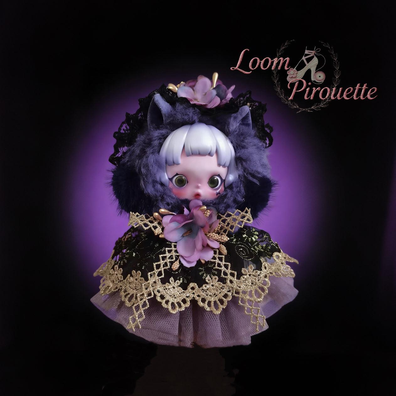 Skullpanda Handmade Clothes Set Outfit | Purple Noble Dress
