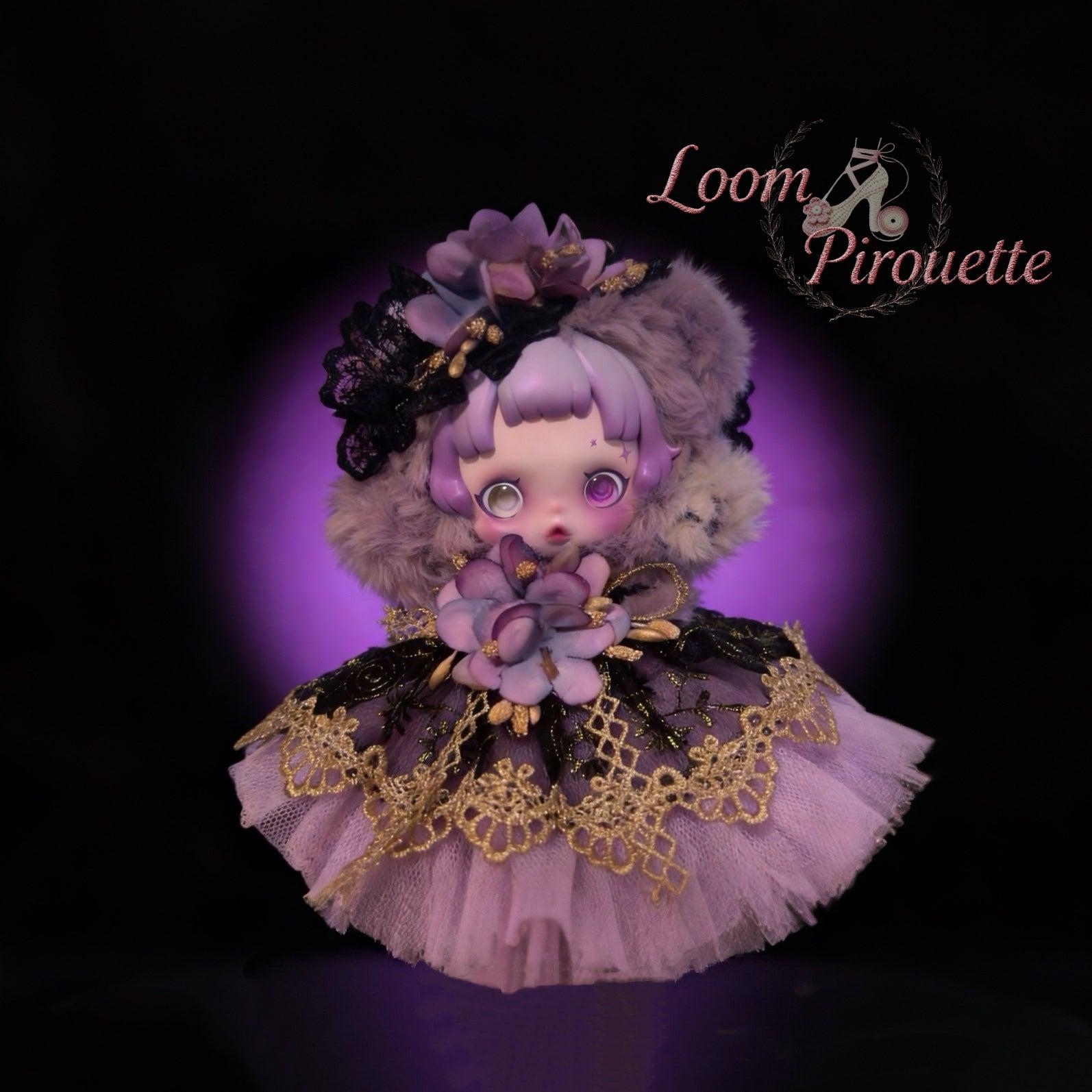 Skullpanda Handmade Clothes Set Outfit | Purple Noble Dress