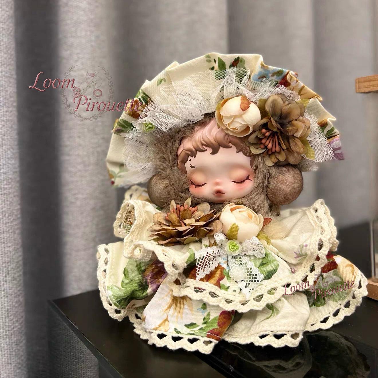 Skullpanda Handmade Clothes Set Outfit | Garden Collection Couture Dress in Yellow Tones