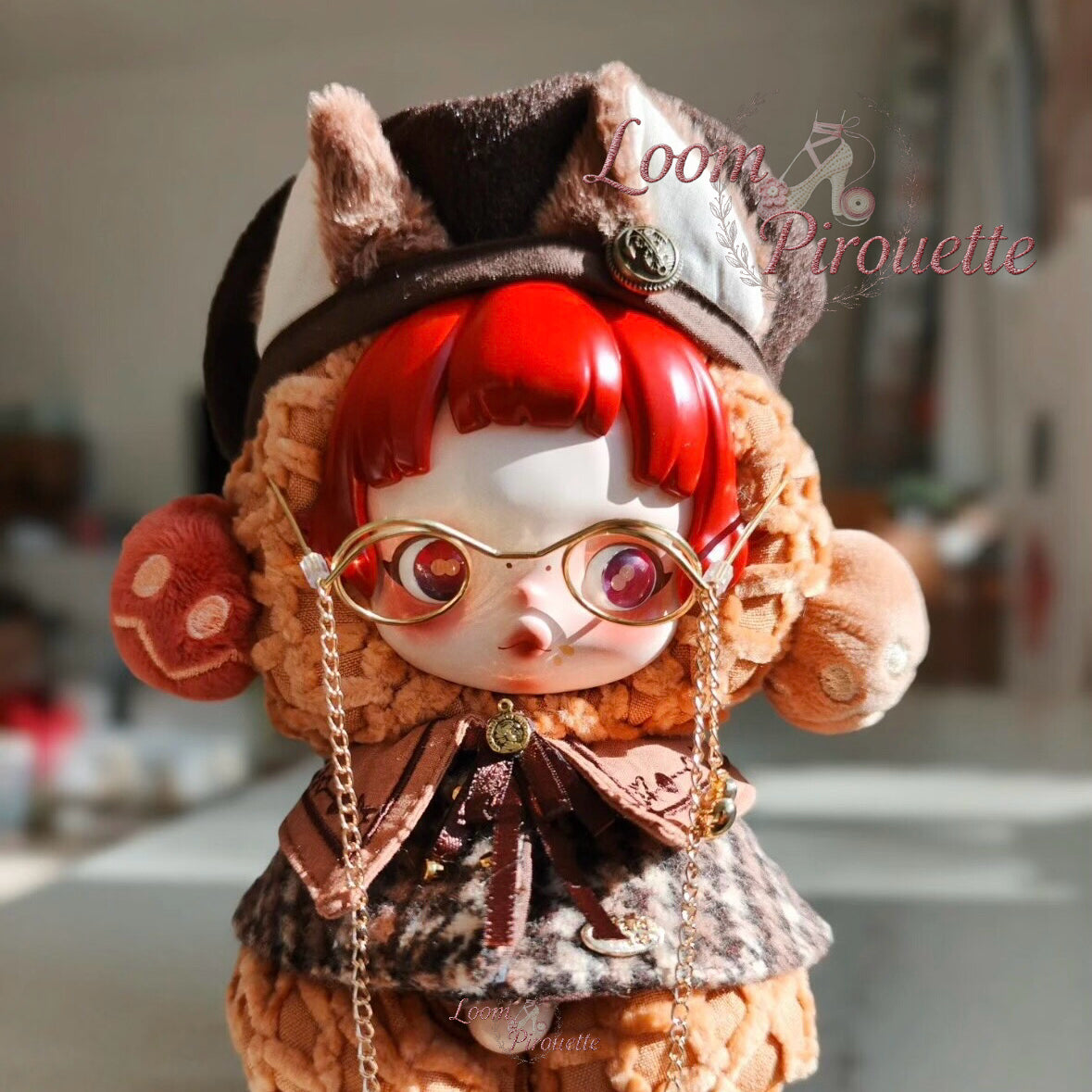 Skullpanda Handmade Clothes Set Outfit | Sherlock Holmes (Hat plus Cape)