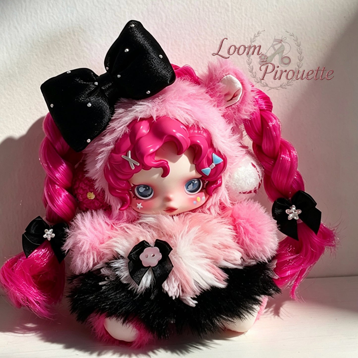Skullpanda Handmade Clothes Set Outfit | Black and Pink Pinkie