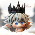 Handmade Clay Squishy Toy｜White Hair with Crown