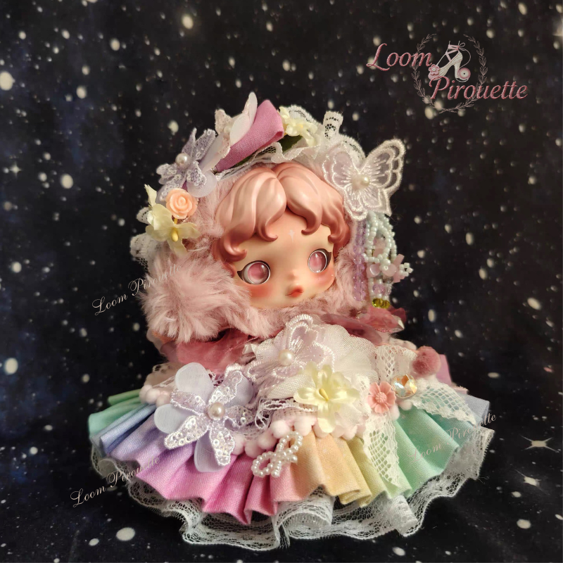 [Limited Eidition] Skullpanda SP 14cm Doll Handmade Clothes - Retro High-End Handmade Outfit Set D